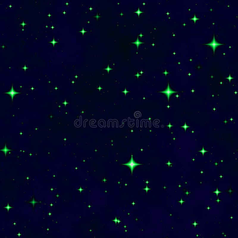 The green star fantasy night sky vector illustration The green star fantasy night sky vector illustration