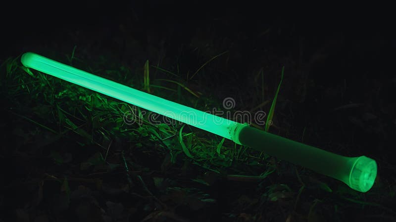 Green stick glows in the dark stock photo