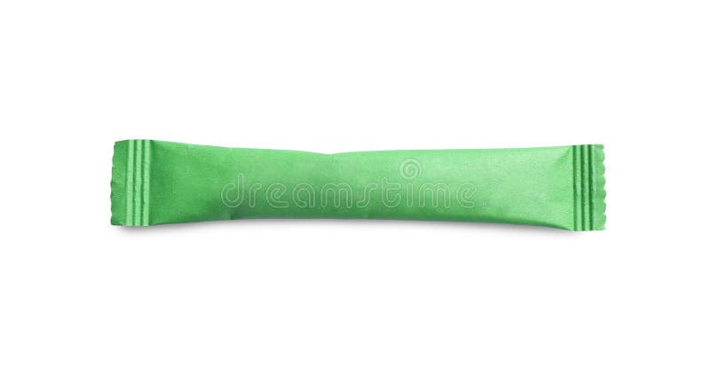 Green stick of sugar isolated on white royalty free stock image