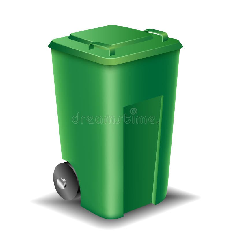 Green street trash can stock vector. Illustration of plastic - 32024447