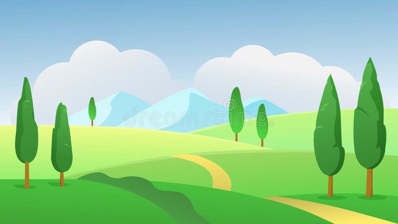 Green Summer Nature Landscape Vector Illustration, Cartoon Flat Sunny Day  Panoramic Scenery with Natural Greenery, Trees Stock Vector - Illustration  of environment, beautiful: 195093000