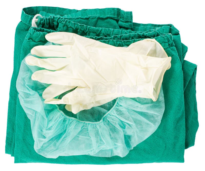 Green Surgical Clothing and Gloves Stock Image Image of doctor, isolated 24315465