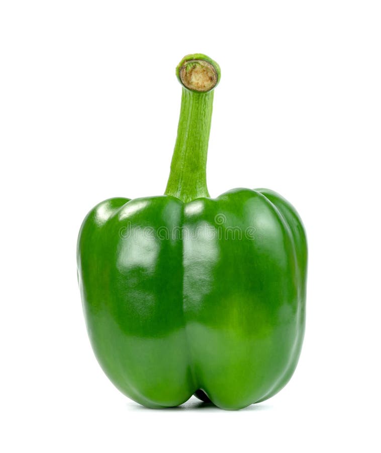 Green Sweet Bell Pepper Isolated on White Background Stock Image Image of chopped, background
