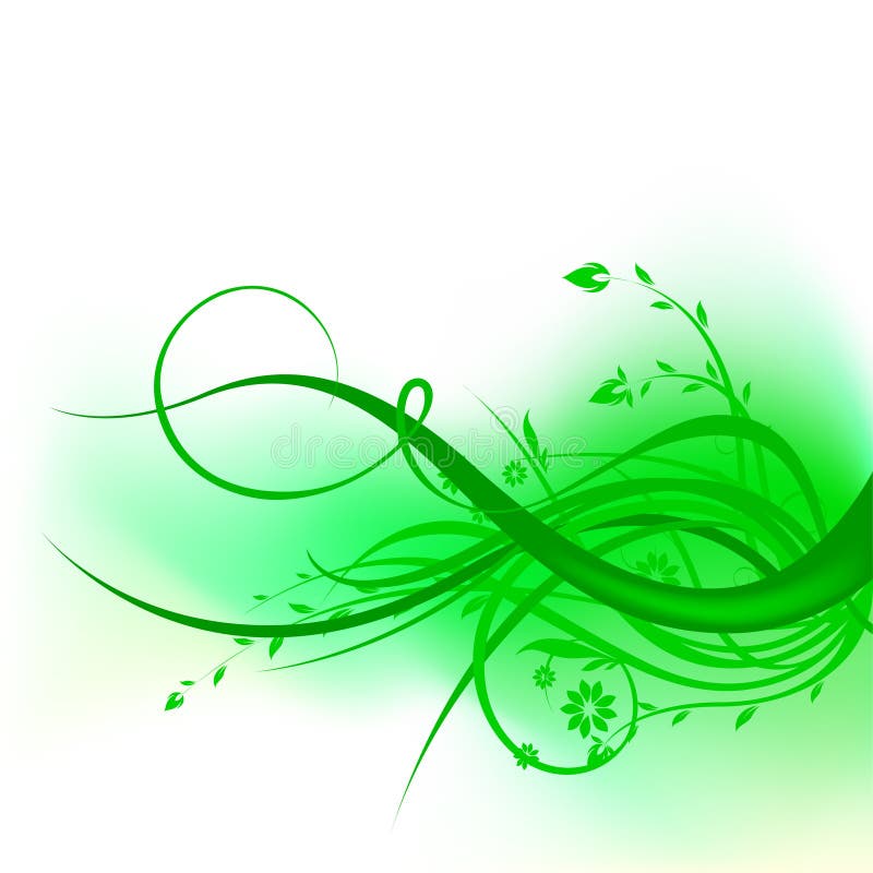 Green swirl design stock vector. Illustration of flora 15390302