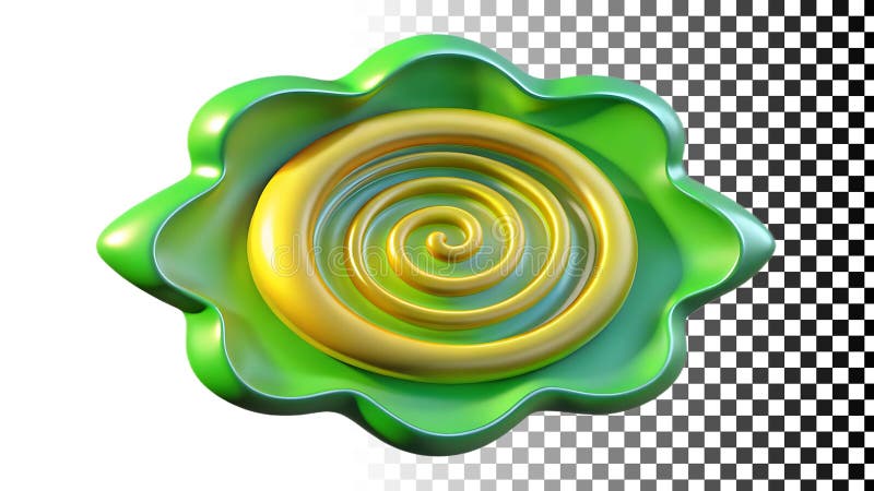 Green swirl pattern, abstract dynamic background png transparent image Generative AI stock illustration