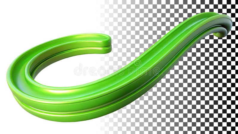 Green swirl wave, abstract dynamic shape design png transparent image Generative AI vector illustration