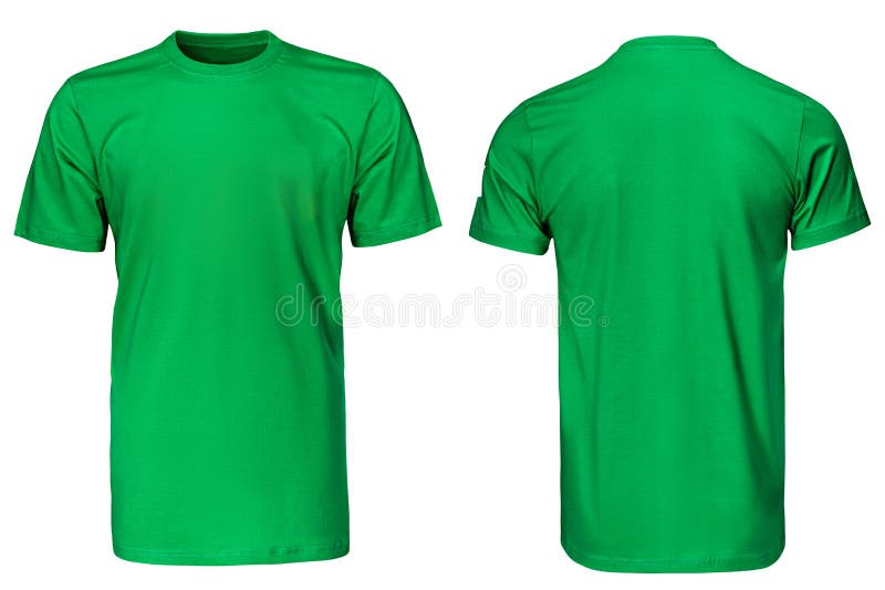 Blank Green Polo Shirt, Front and Back View, Isolated White Background ...