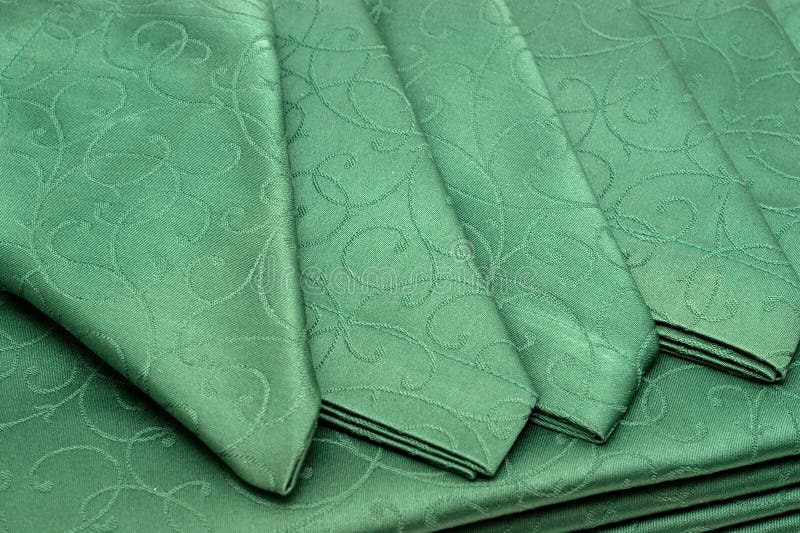 Green Tablecloth And Napkin Stock Image Image of tablecloth, creases