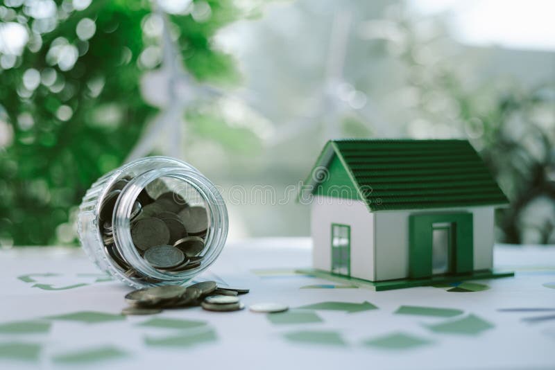 Green tax, bank new concept of green finance to invest in sustainable development projects, fostering social growth and stock images