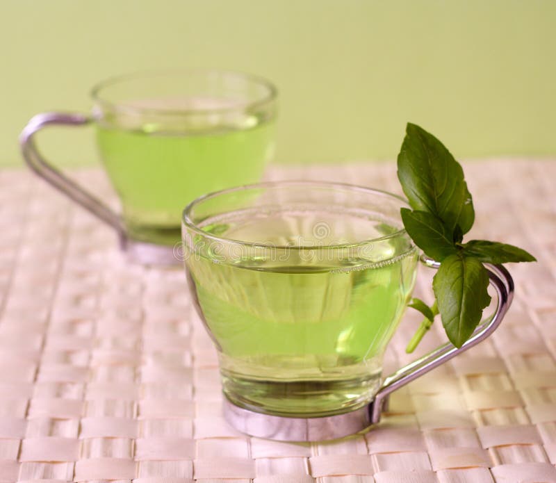Green tea stock photo. Image of herbal, glass, delicate 1509590