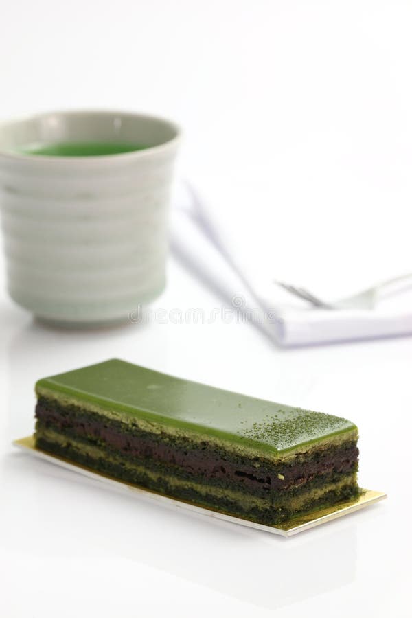 Green tea cake stock image. Image of jelly, lemon, cream 22451841