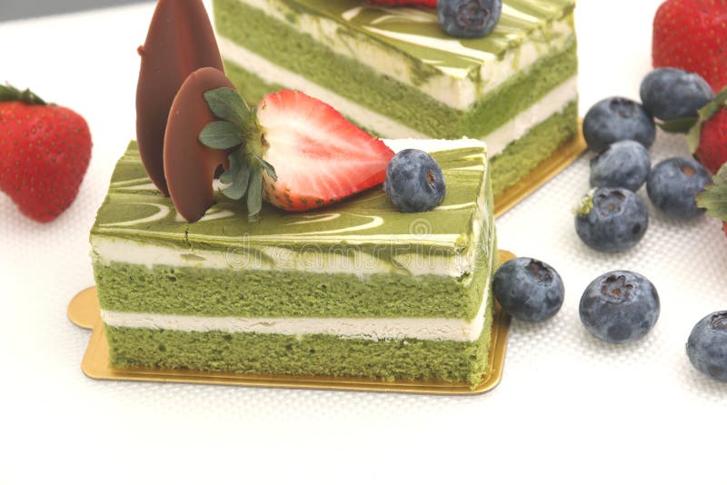 Green Tea Cake stock photo. Image of cream, white, snack 46858042
