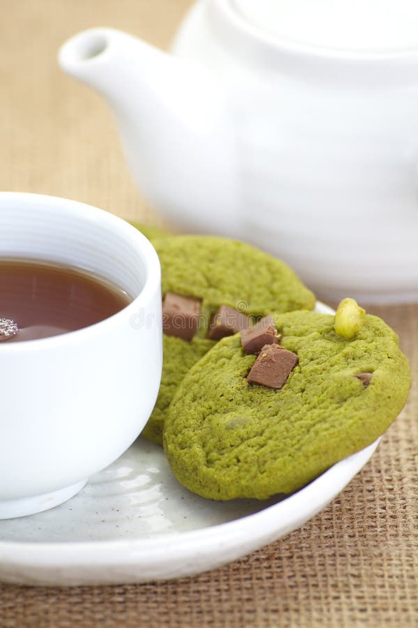 Green tea cookie stock image. Image of dessert, carbs 41358807