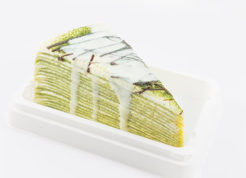 Green Tea Crepe Cake stock photo. Image of sweet, cake 42525236