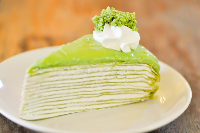 Green tea crepe cake stock photo. Image of milk, fresh 45188508
