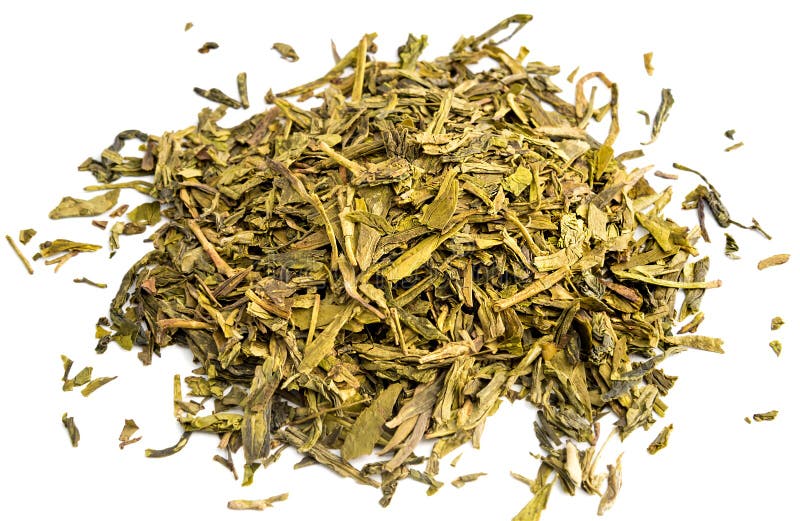 Green Tea Dry Leaves Isolated on White Background Stock Photo Image of spoon, chinese 106549180