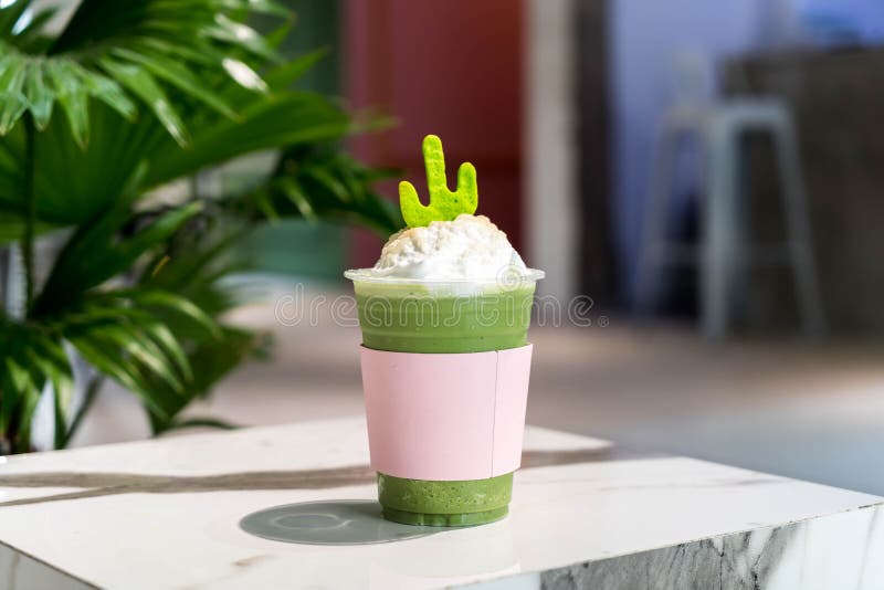 Green tea frappe stock image. Image of matcha, refreshment 117203565