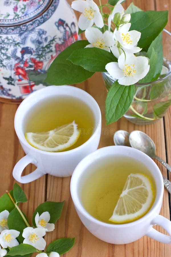 Green Tea with Jasmine and Lemon Stock Image Image of pollen, green