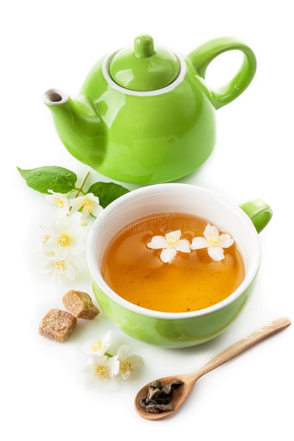 Green tea with jasmine stock image. Image of fresh, healthy 31964787