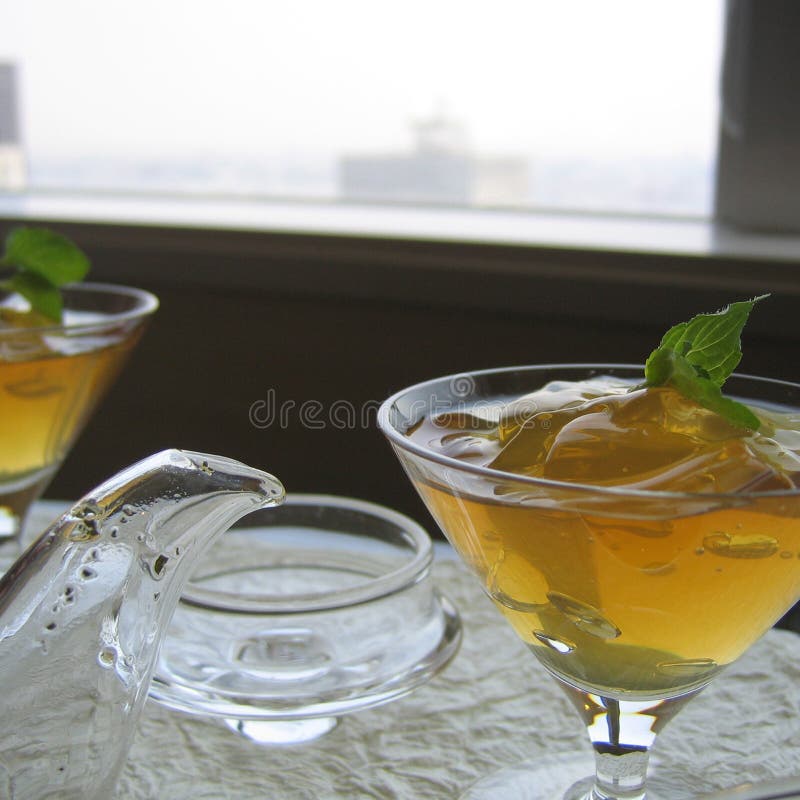 Green tea jelly stock image. Image of dinner, green 110872359