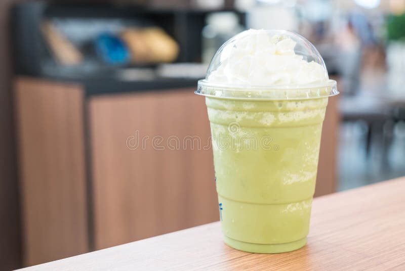 Green tea latte frappe stock image. Image of concept 93537637