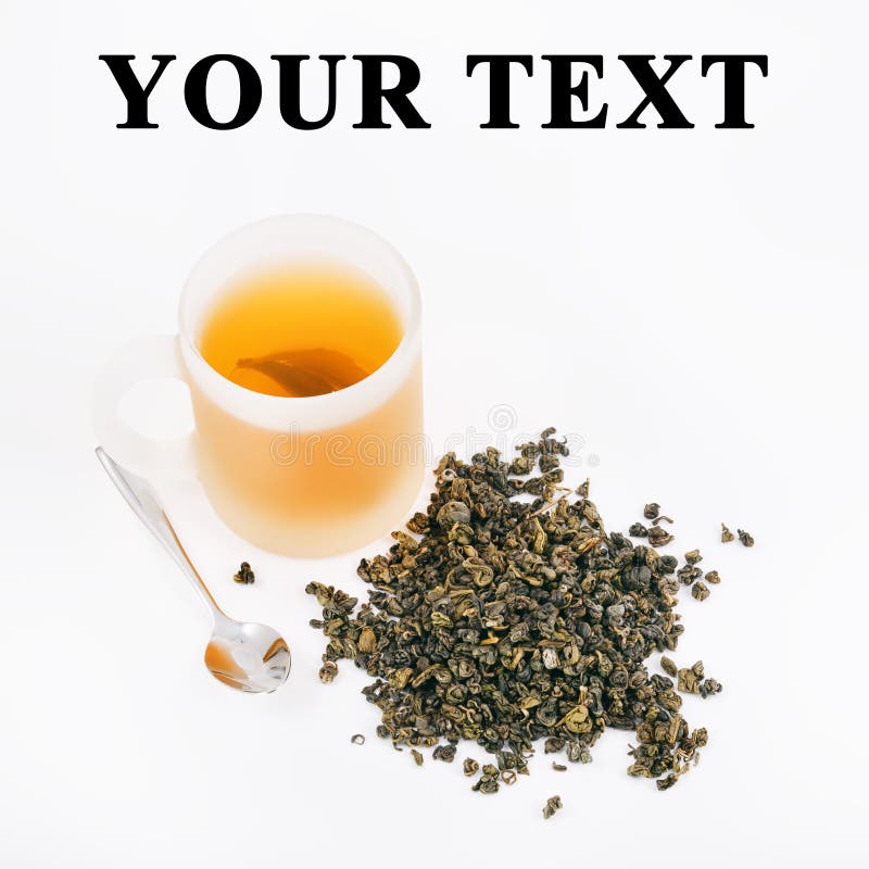 Green Tea Leaves with Cup of Tea Stock Photo Image of lifestyle
