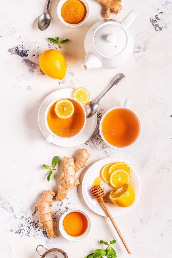 Green Tea with Lemon and Honey Stock Photo - Image of remedy, food ...