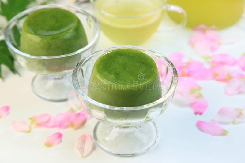 Green tea pudding stock photo. Image of healthy, asian 73326038