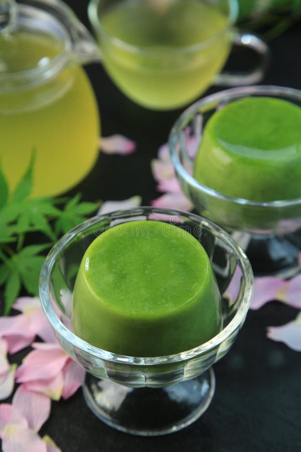 Green tea pudding stock photo. Image of asian, gourmet 73326772