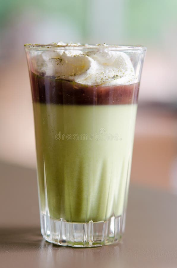 Green tea pudding stock image. Image of matcha, cream 42225787