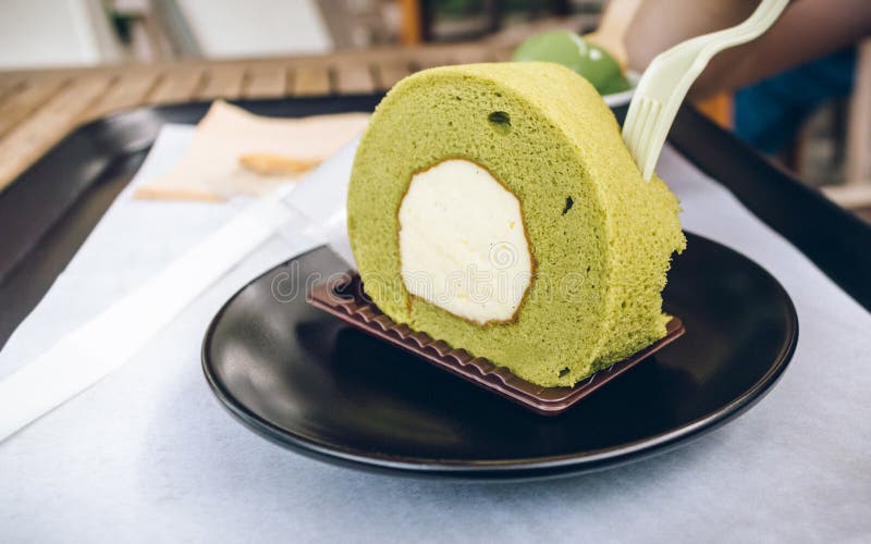 891 Delicious Sweet Green Tea Roll Cake Stock Photos Free & Royalty