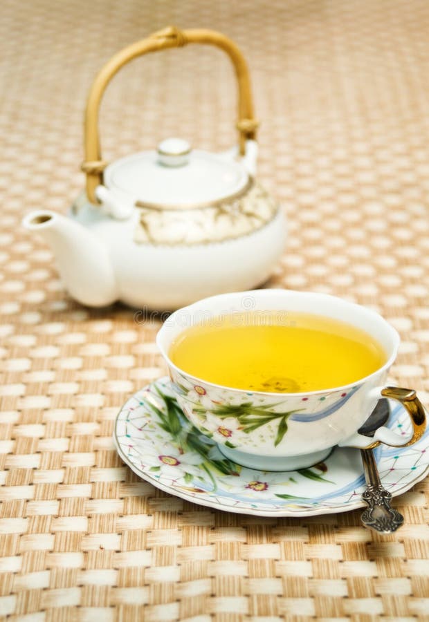 Green tea serving stock photo. Image of leaves, healthy 8220828