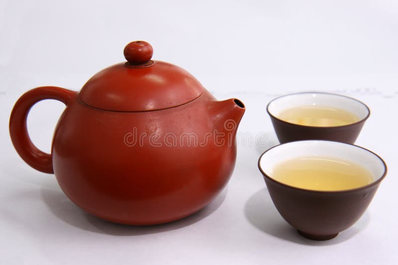 Green tea ,teapot and cups stock image. Image of japanese 8309337