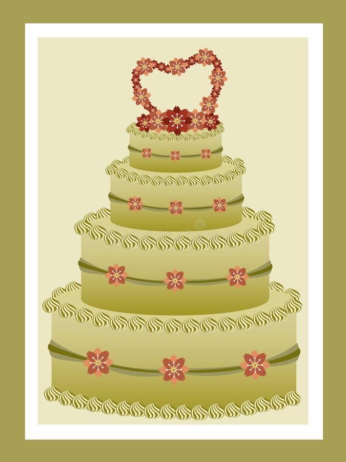 Green tea wedding cake stock vector. Illustration of greeting 7495728