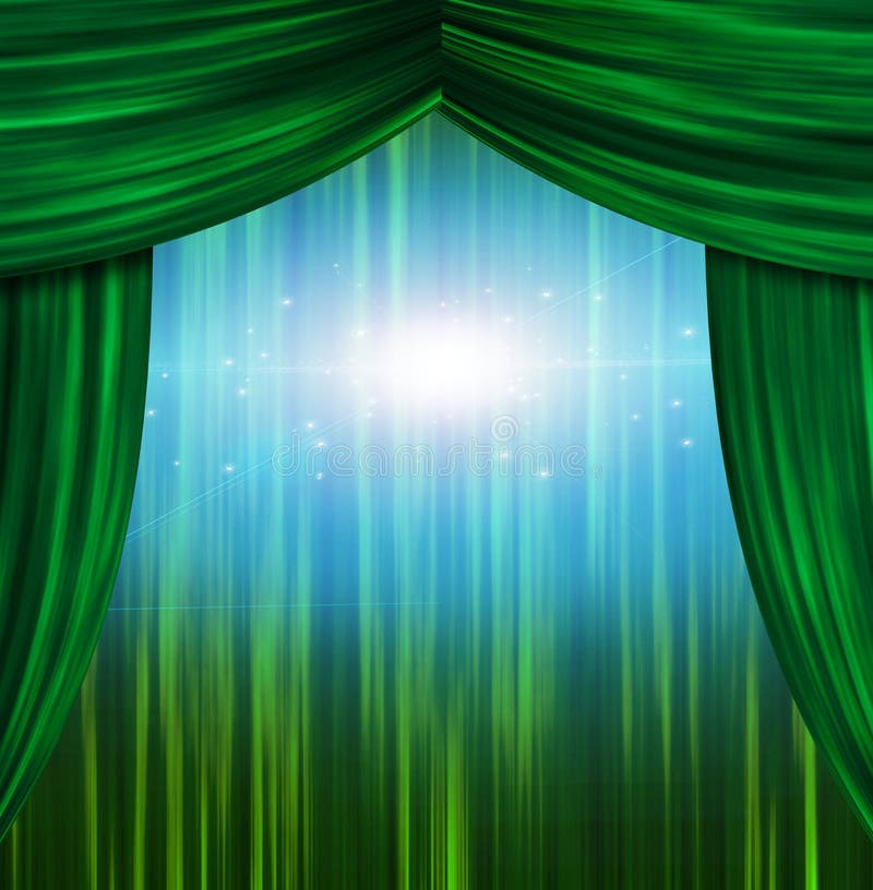 Green curtains stock illustration. Illustration of tulle 17547399