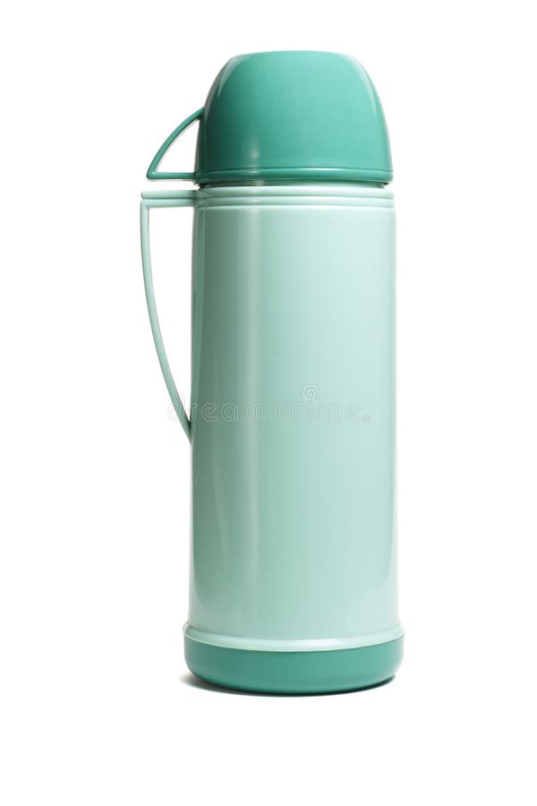 Green thermos flask stock photos