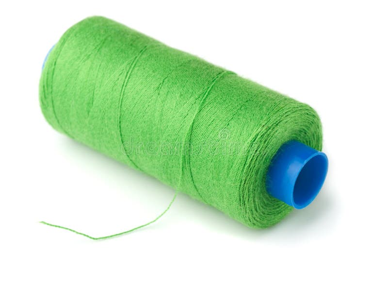 Green thread stock image. Image of closeup, cylinder - 32769839
