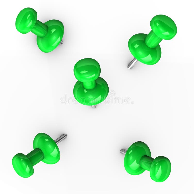Green Thumbtacks stock illustration. Illustration of element 29504828