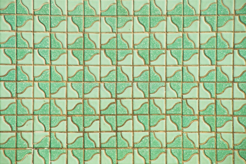 Green tile wall