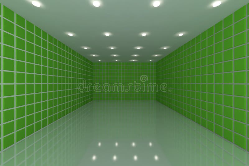 Green tile wall