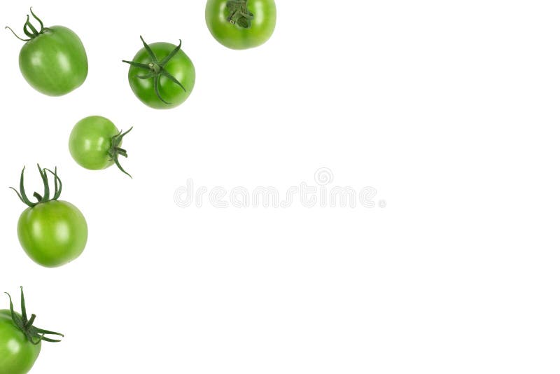 Green tomatoes isolated on white background