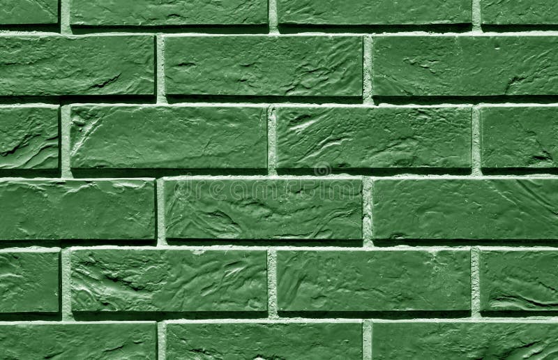 Green Toned Brick Wall Pattern. Stock Photo Image of structural