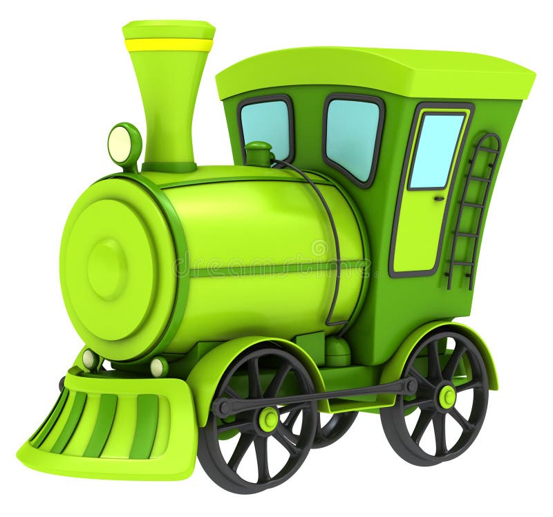 Green toy train stock illustration. Image of colorful 28080868