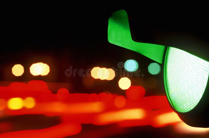 Green Traffic Light At Night Royalty Free Stock Photo Image 4849165
