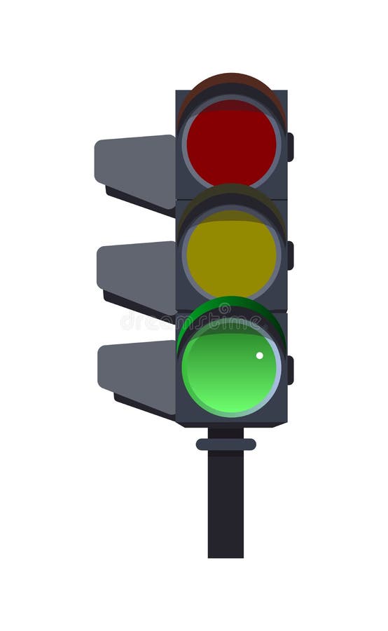 Traffic Light Green Signals. Walk Go Flat Illustration. Safety