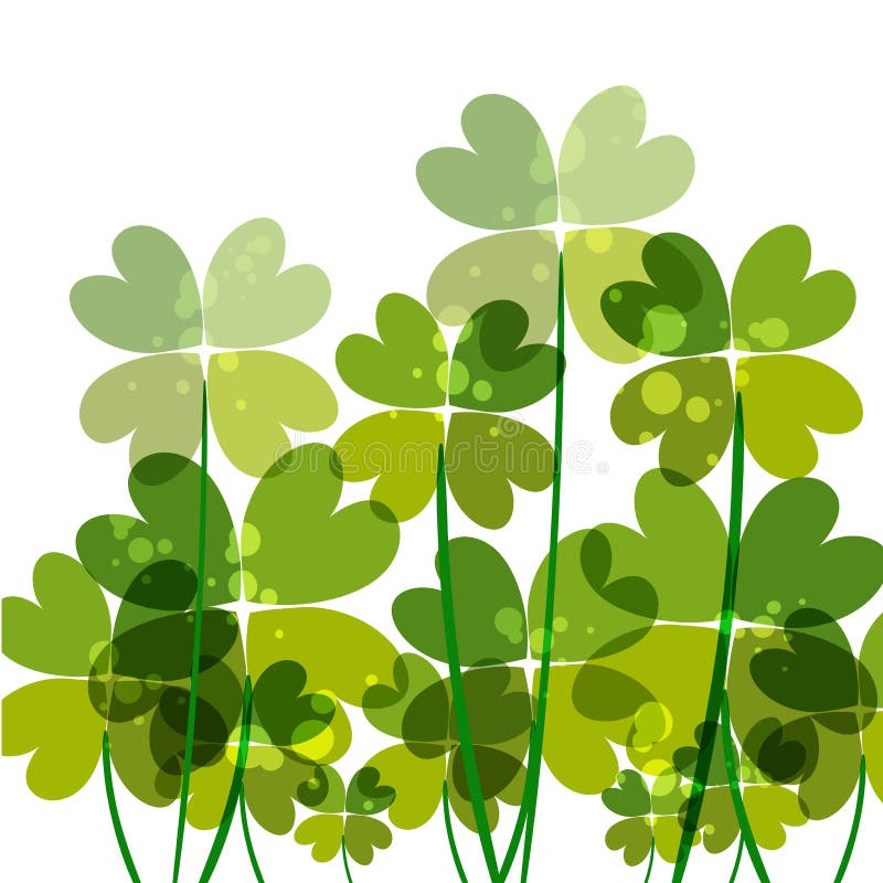 Green transparency clovers stock illustration