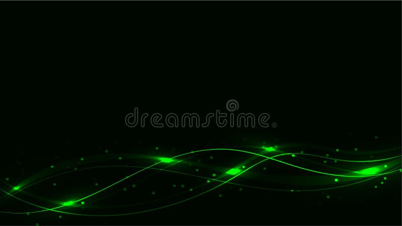Green transparent abstract shining magical cosmic magical energy lines, rays with glare and dots and light shines on waves on a da vector illustration Green transparent abstract shining magical cosmic magical energy lines, rays with glare and dots and light shines on waves on a da vector illustration