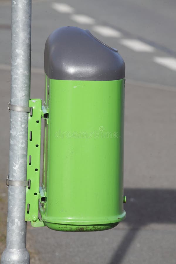 Green Trash Can stock image. Image of street, waste, public 95065225