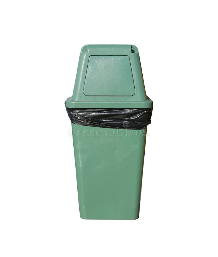 Green trash isolated on white background. Green trash isolated on white background and have clipping paths function for easy to use.