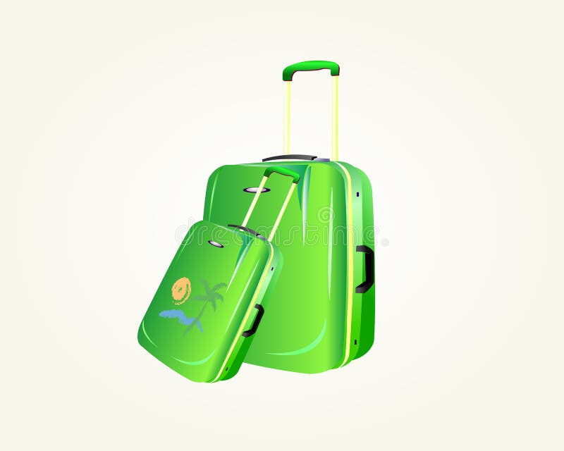 Green Travel Suitcase Vector Stock Vector Illustration of green